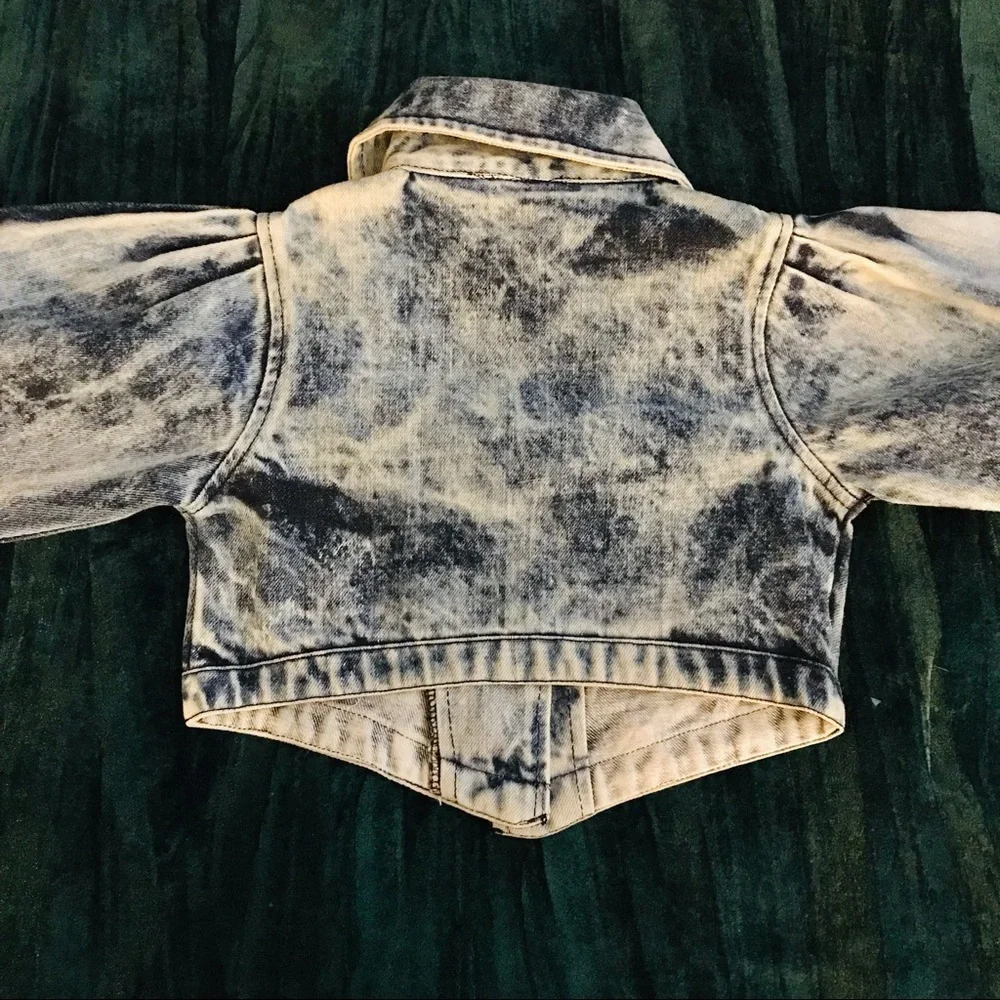 NWT Ooh La La Couture Girls Denim Jacket 24M 2T acid wash retro 80s 90s cropped
